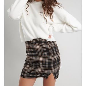 Plaid high rise short skirt